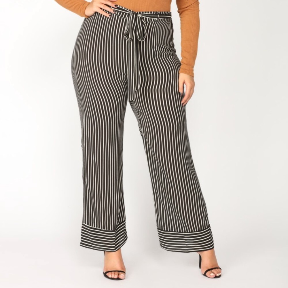 Fashion Nova Plus Jaqueline Striped Pants